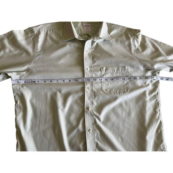 Brooks Brothers No Iron Light Green Men's Dress Long Sleeve Dress Shirt Size 16 - Picture 6 of 11
